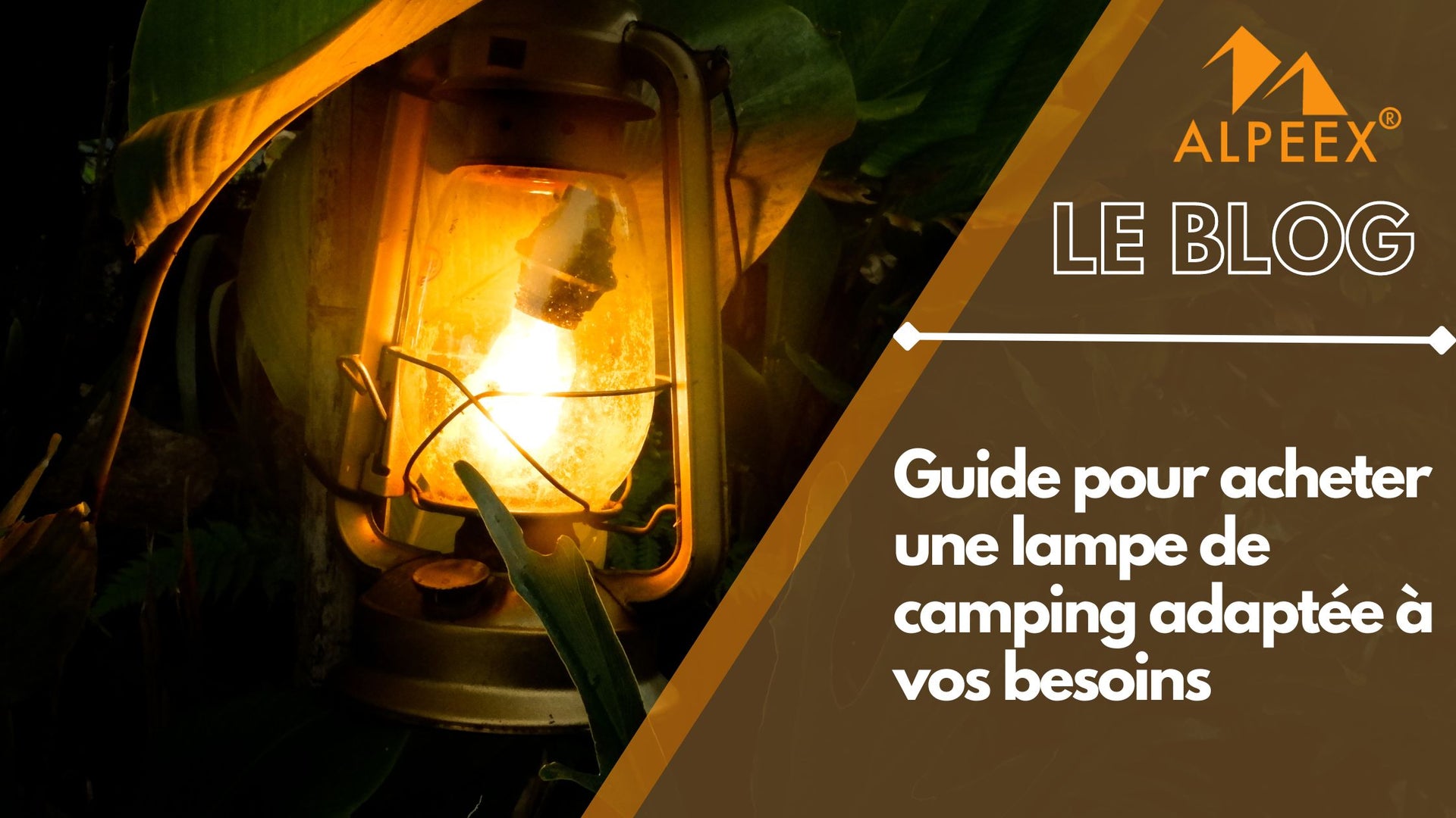 Lampe qui éclaire dans la nuit en camping