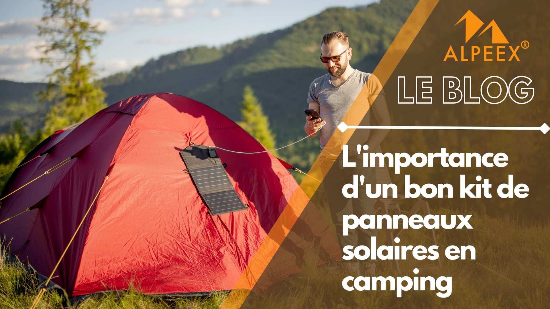 Des panneaux solaire installés sur une tente rouge